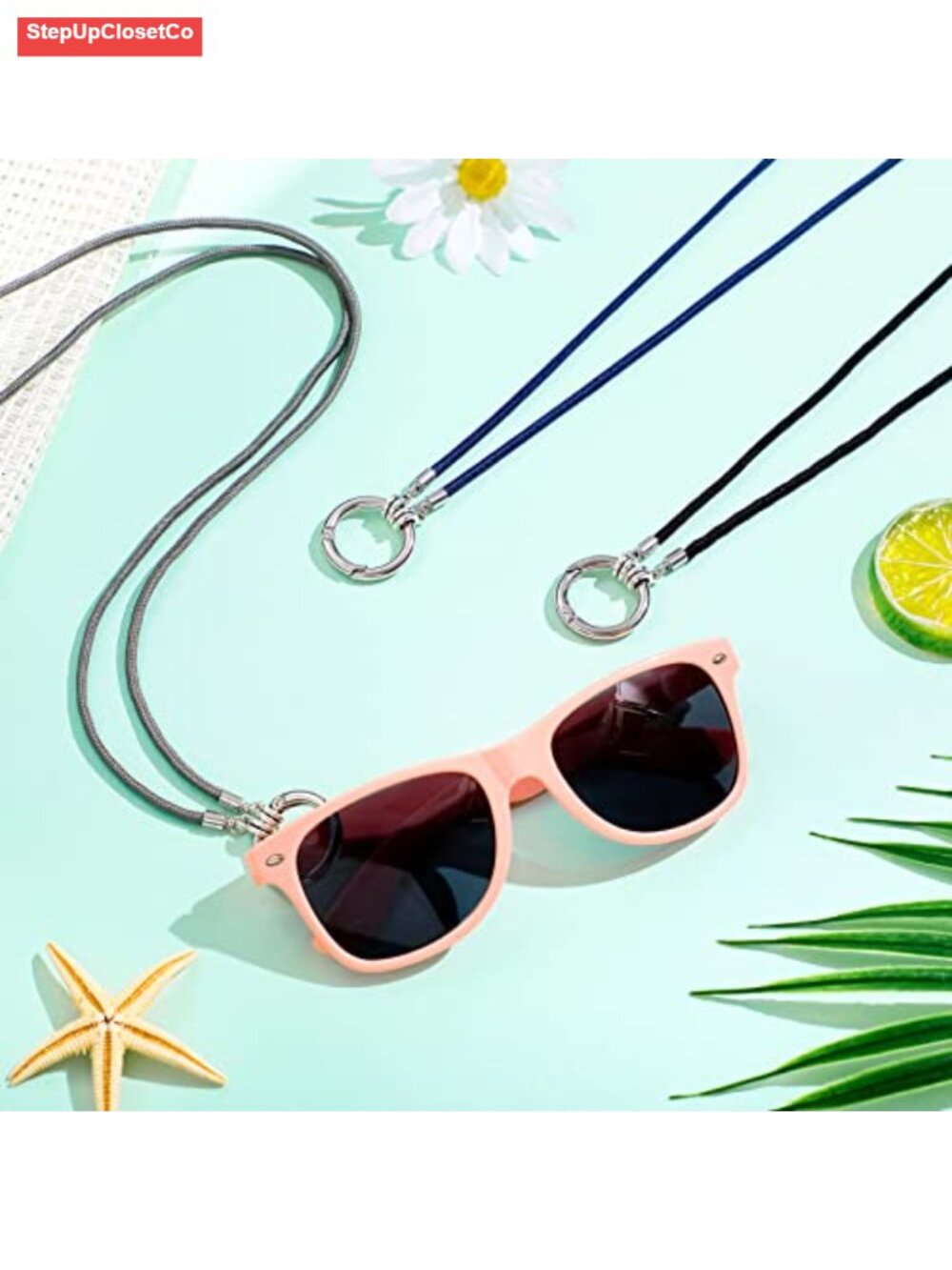 Eyeglass Holder Necklace Chain Strap Cord with Stainless Steel Loop, 3 Pack - Picture 3 of 6
